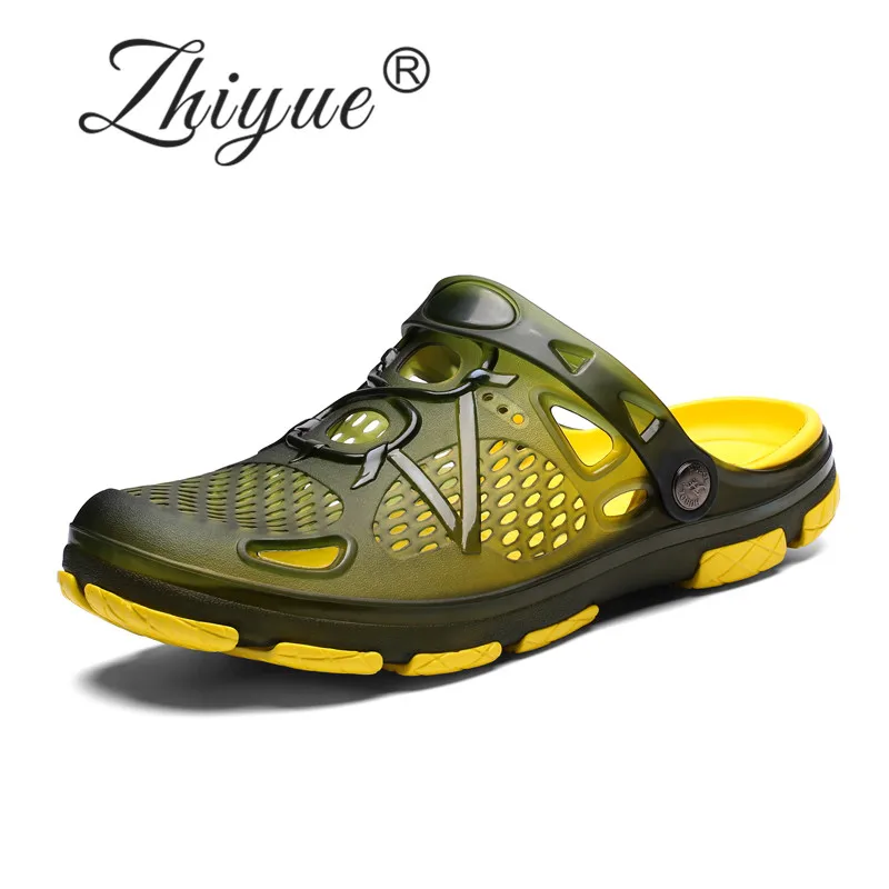 

ZHI YUE Summer Men Beach Slippers Fashion Waterproof Men Beach Sandals Outdoor Casual Walking Beach Flip Flops Men Size 40-45