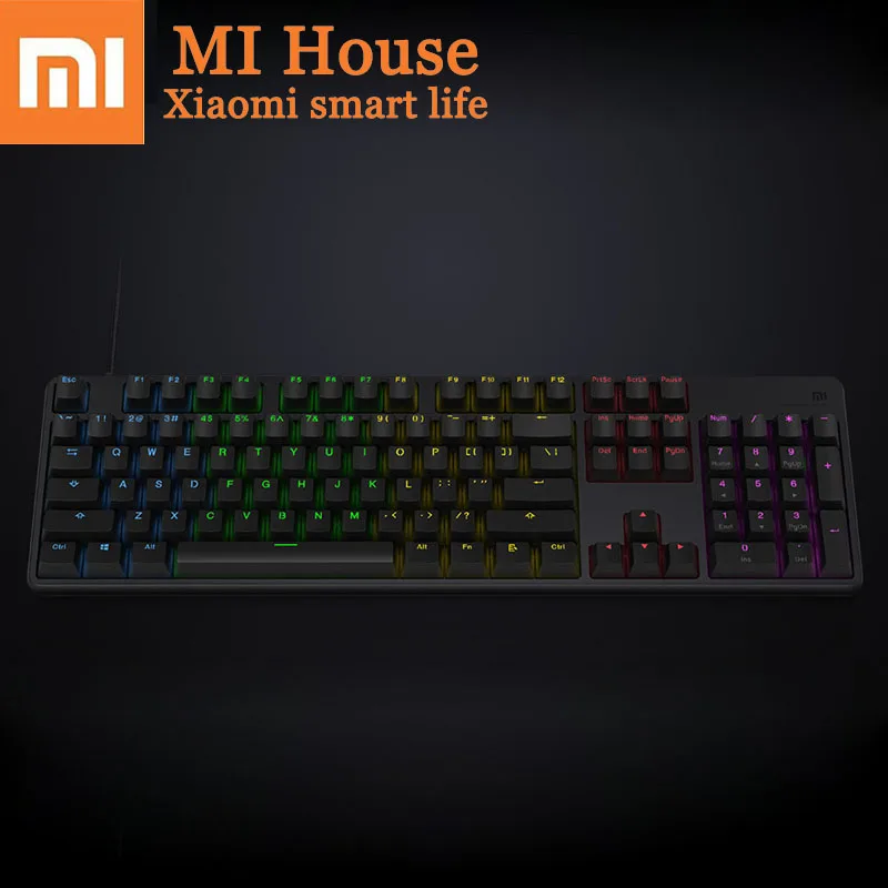 Xiaomi Механическая игровая клавиатура с RGB подсветкой гриф поддерживает до 33 клавиш, реагируя на профессиональные соревнования