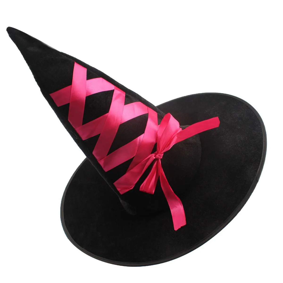 halloween witch hat decoration snip toe witch hats masquerade flannel tape festive party random color