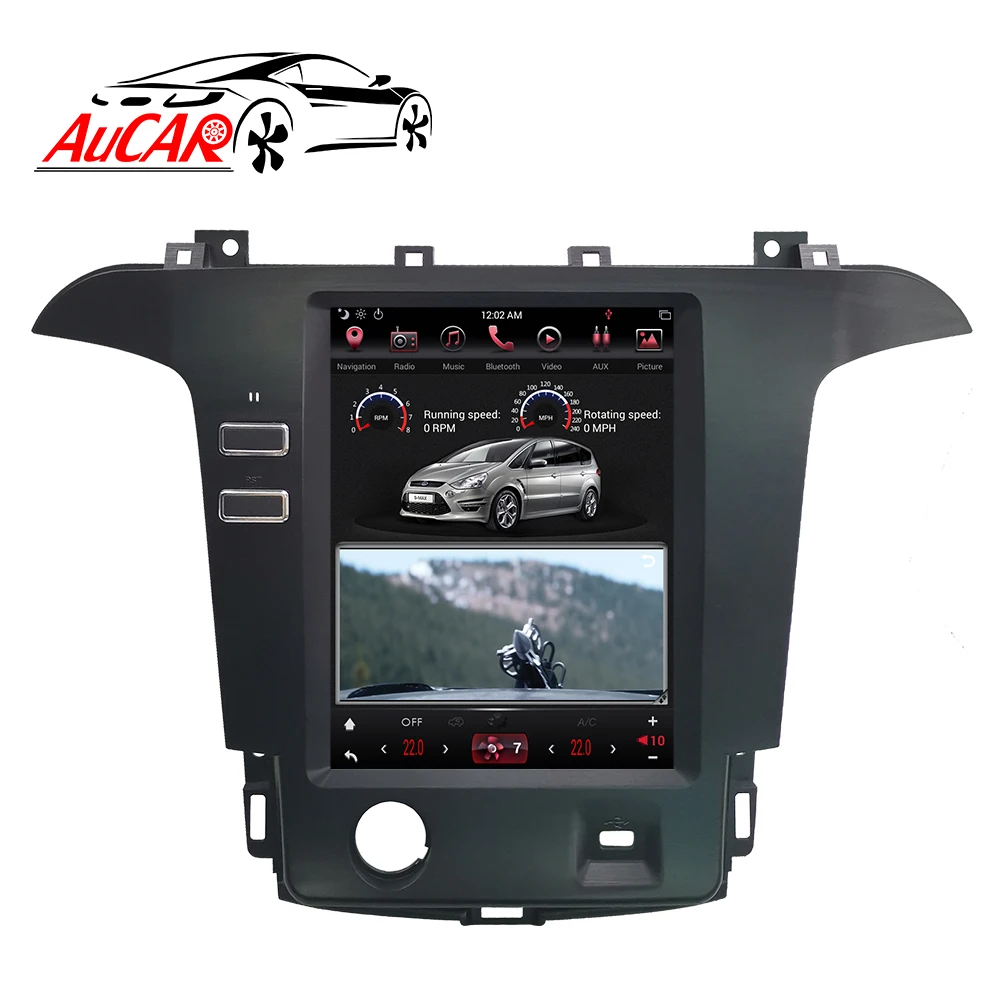 Clearance Tesla car autoradio for Ford S max S-Max Galaxy 2007-2015 audio multimedia player GPS System Bluetooth WIFI Vertical Stereo IPS 4
