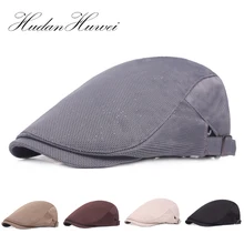 Весна-лето,, унисекс, полиэстер, сетка, кепка газетчика картуз, дышащий солнцезащитный козырек, мужские и женские туристические шапки-береты