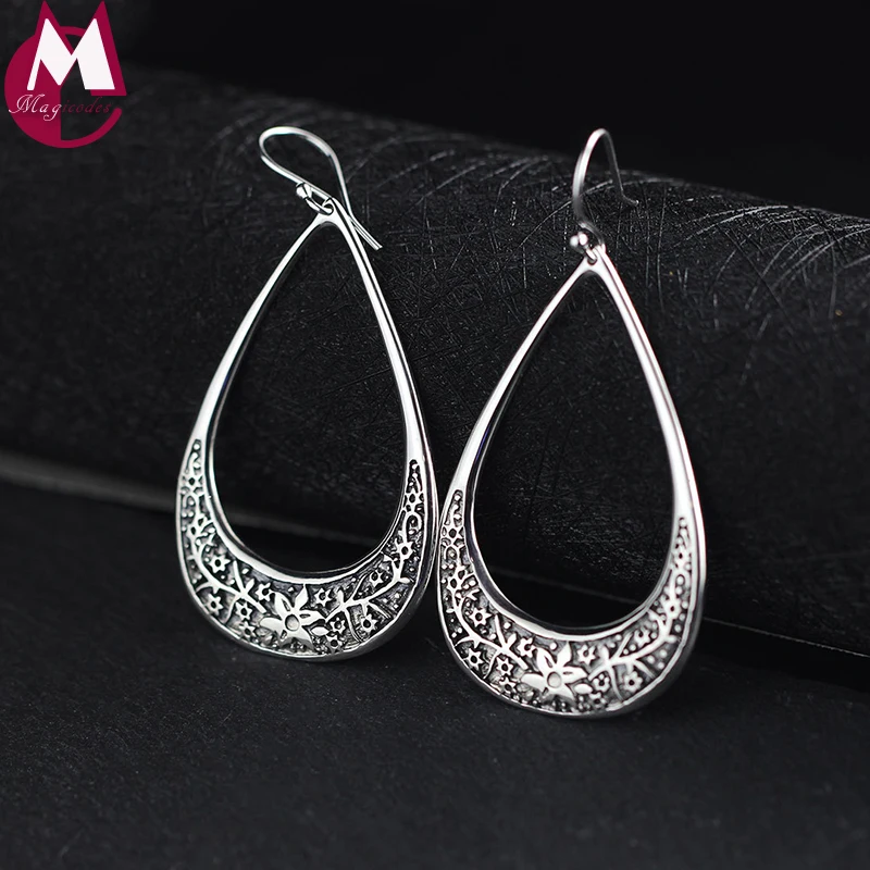 Серьги подвески женские из серебра 100% пробы С Вырезанным узором|drop earrings|gift giftsgift