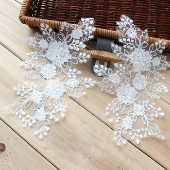

Cheap wholesale 10pcs fashion lace wedding dress beautiful applique lace patch for DIY bridal headdress lace collar lace fabric