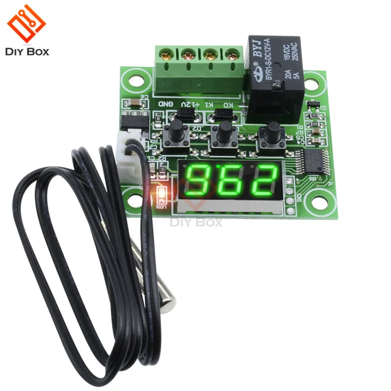 

W1209 DC 12V Green LED Digital Thermostat Temperature Control Thermometer Thermo Controller Switch Module Waterproof NTC Sensor