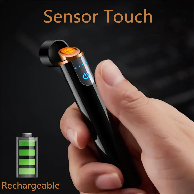 

Touch-senstive Switch Lighter Cigarette Lighter USB Lighters Windproof Flameless Rechargeable Electronic Lighter for Smoking