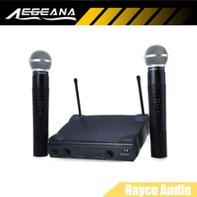 Профессиональный УКВ Беспроводной микрофон Микрофон Системы двойной ручной+ 2 X MIC беспроводной приемник для профессионального использования