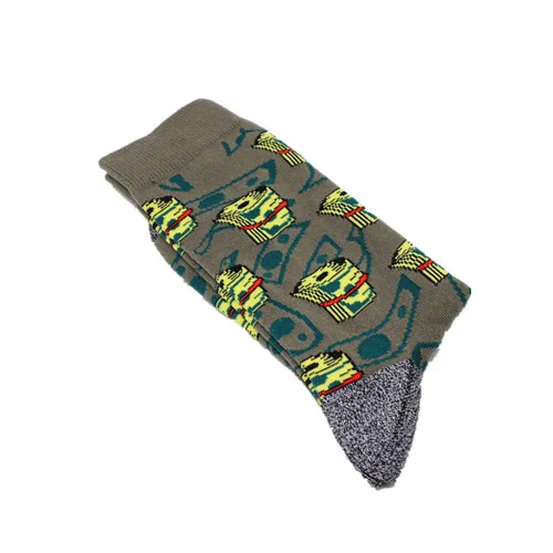 Модные мужские носки в стиле хип-хоп с забавными рисунками комиксов, полосатых букв, дышащие носки для скейтборда, Calcetines Hombre - Цвет: Style 2