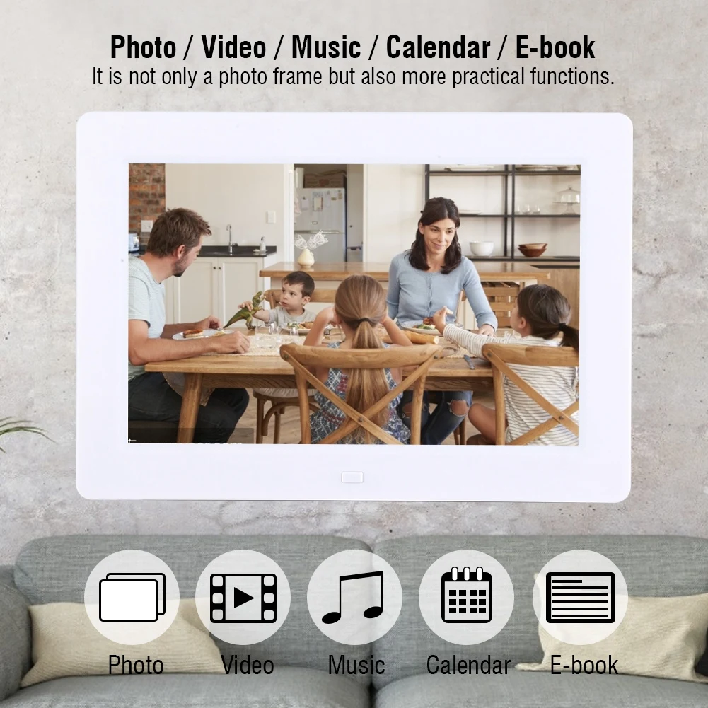 8 дюймов 1280*800 Цифровая фоторамка Будильник плеер альбом дистанционное управление ips экран несколько функций