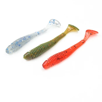 

10Pcs/lot 5.2cm 0.6g T Tail Soft Fishing Lure Artificial Worms Soft Lures silicone bait Carp Fishing wobblers fishing tackle