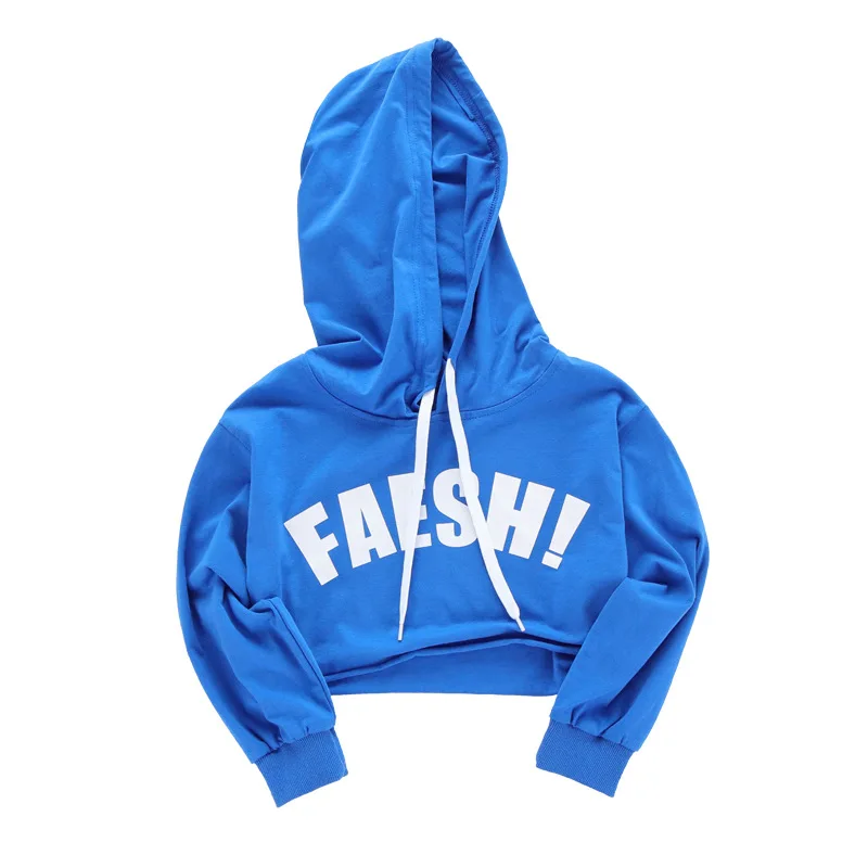 Костюм для танцев девочек одежда бальных в стиле хип хоп укороченная Толстовка