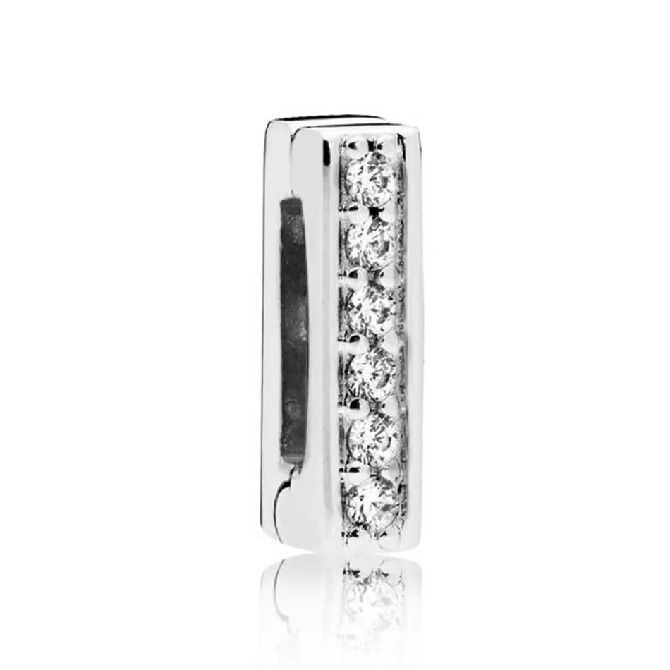 

Authentic 925 Sterling Silver Reflexions Timeless Sparkle With Crystal Clip Charms Fit Pandora Bracelet Bangle DIY Jewelry