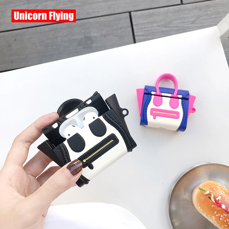 

LinXiang Cartoon Funny Wacky Girl Handbag Shape Bluetooth Earphone Silicone Protective Case For Apple Airpods 1 2 Charging Box