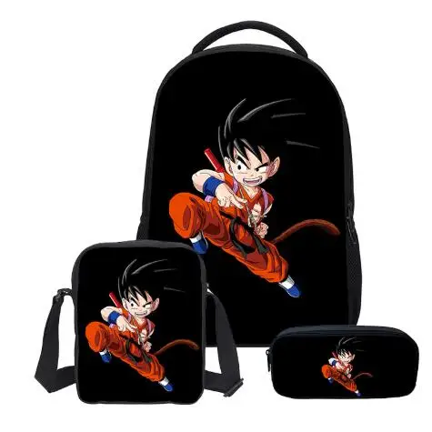 photo color Комплект из 3 предметов с принтом в виде Dragon Ball, школьные сумки на плечо для мальчиков и девочек с пеналом, роскошные студенческие рюкзаки, Детская сумка для книг - Цвет: photo color