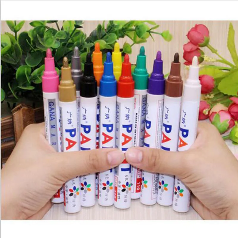 12 цветов Универсальный водонепроницаемый краска Перманентный знак ручка шины автомобиля протектора Ручка