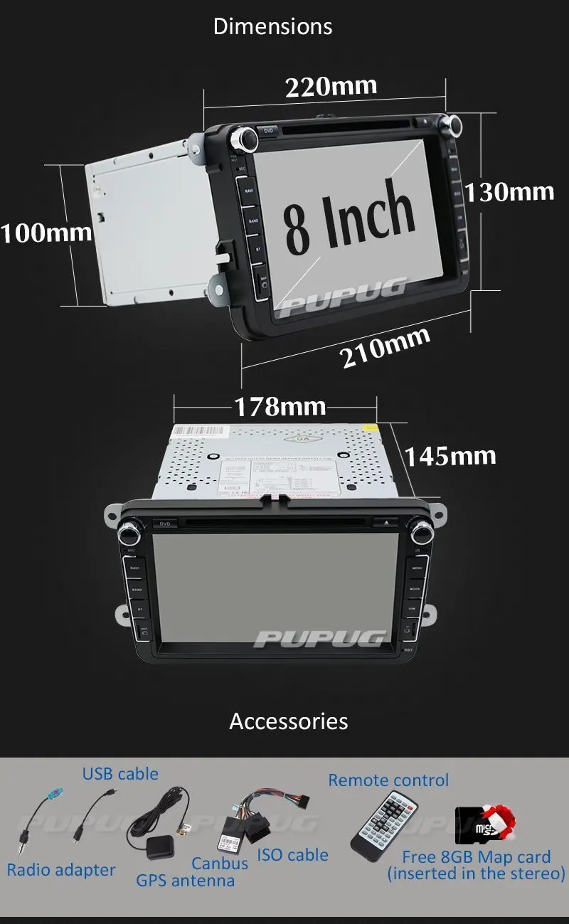 Sale 2 Din Car DVD Player GPS Navigation Autoradio Electronics 8