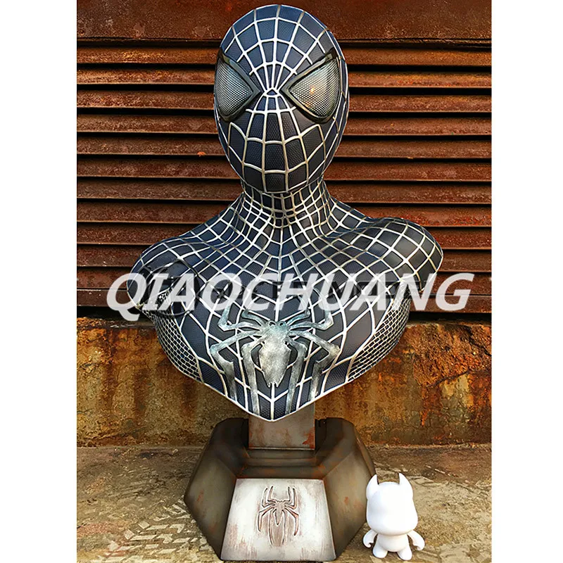 

Statue Avengers Superhero Bust Spider-Man Peter Parker 1:1 LIFE SIZE Half-Length Photo Or Portrait Resin Collectible Model Toy