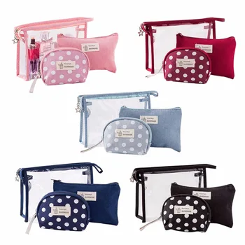 

3pcs Portable Cosmetic Bag 5 Color Makeup Wash Bag Storage Pouch Zipper Toiletry Organizer New
