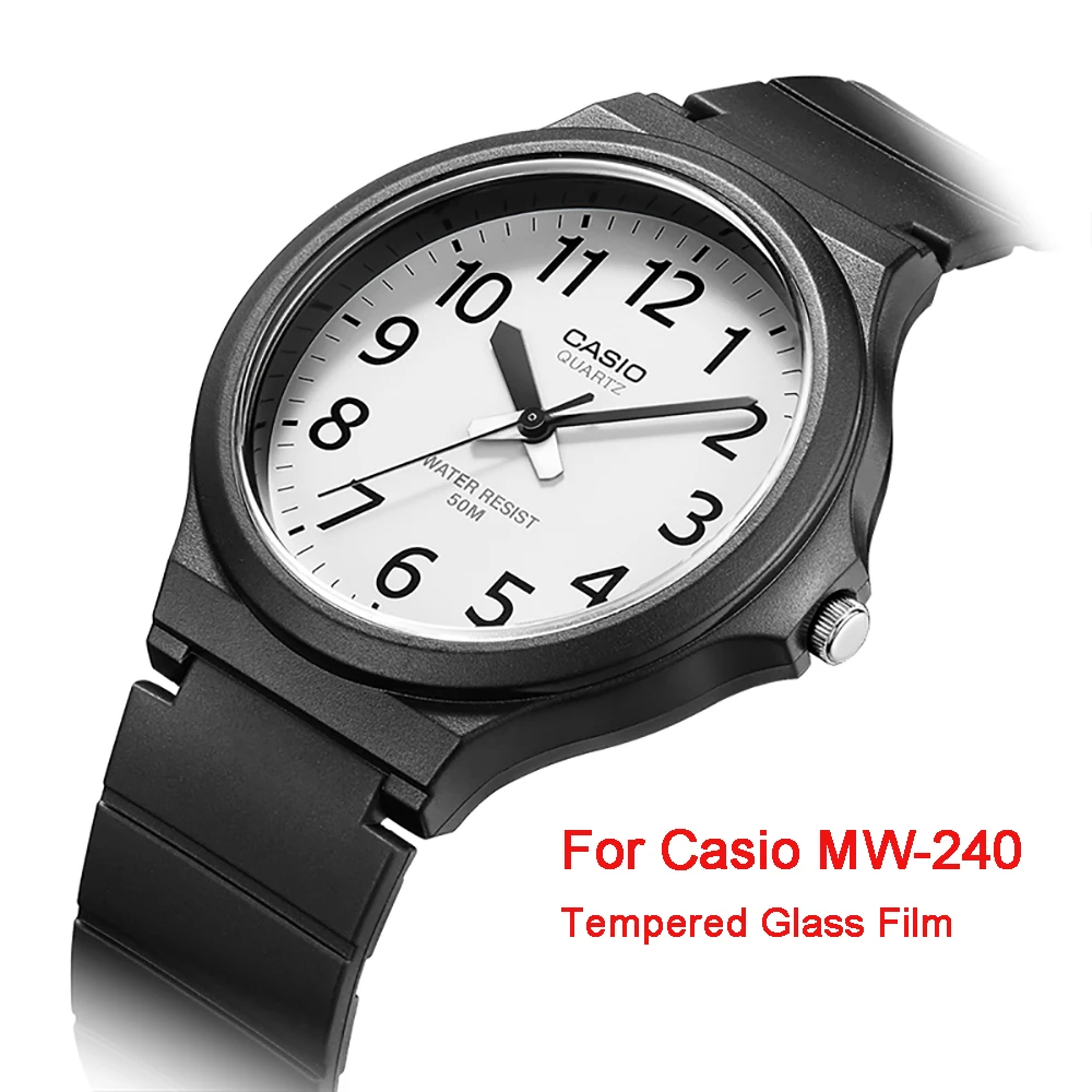 Для Casio MW-240 защита экрана 2.5D 9H прозрачные часы Взрывозащищенная защитная пленка для стекла, с защитой против царапин