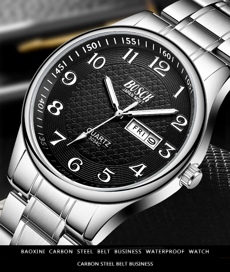 Мужские часы Роскошные полностью стальные часы Модные кварцевые наручные часы водонепроницаемые мужские часы Relogio Masculino Relojes Para Hombre