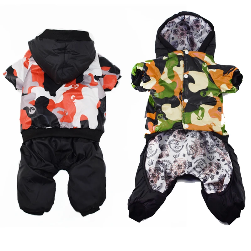 

Waterproof dog clothes winter small dog coat four legs pet Jacket Camouflage dogs Cotton clothing warm windproof pet clothes