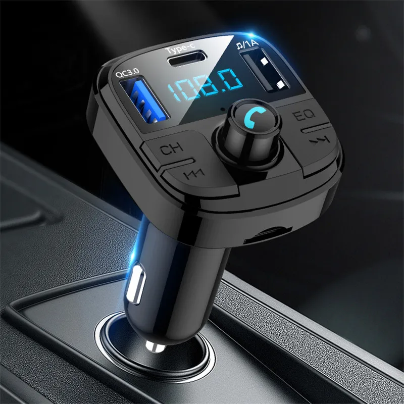 Bluetooth5.0 Car FM Transmitter Wireless Audio Adapter Type- C USB Charger Handfree Call Mp3 Music Player Support 32G TF Card Bluetooth5.0 Car FM Transmitter Wireless Audio Adapter Type- C USB Charger Handfree Call Mp3 Music Player Support 32G TF Card
