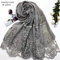ใหม่ rhinestone hijab ผ้าพันคอผ้าคลุมไหล่เย็บปักถักร้อยดอกไม้แฟชั่นผู้หญิงผ้าพันคอผ้าคลุมไหล่ยี่ห้อ wrap muffler 16 สี