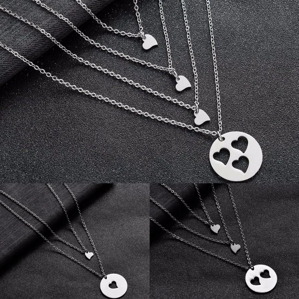 

Delicate Matching Love Heart Pendant Mother Daughter Chain Necklace Women Girls Family Mom Necklaces Jewelry Mother's Day Gift