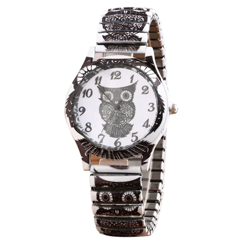 

Hot Sale Lady Fashion Watch Geneva Elastic Band Owl Watch Stainless Steel Quartz Women Watch