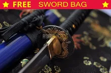 FREE SWORD BAG Full Tang Hand Forged Japanese 1095 T10 Spring Steel Carving Japan Dragon Sharp Samurai Katana Ninja Sword #115