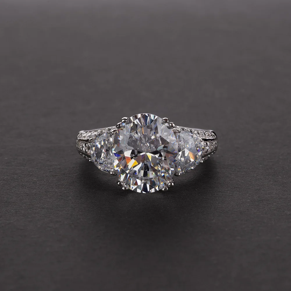 Rainbamabom винтажное 925 пробы Серебряное кольцо из муассанита с драгоценным камнем, обручальное кольцо из белого золота, ювелирные изделия