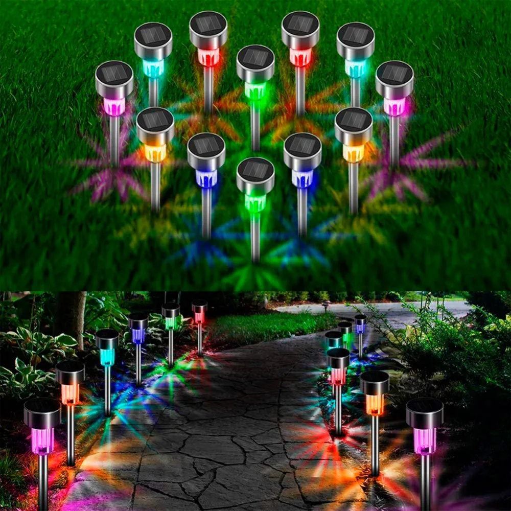 Solar Pathway Lights Outdoor, LED Solar Garden Lights Waterproof Auto On/off Solar Landscape Lights for Lawn Patio Yard