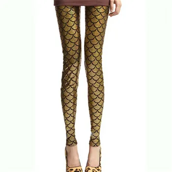 

New Sexy Women's Mermaid Fish Scale Skinny Slim Stretch Leggings Pants