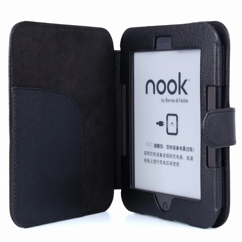 Ультратонкий черный кожаный чехол для Barnes и Noble Nook 2 /3 электронная книга смарт