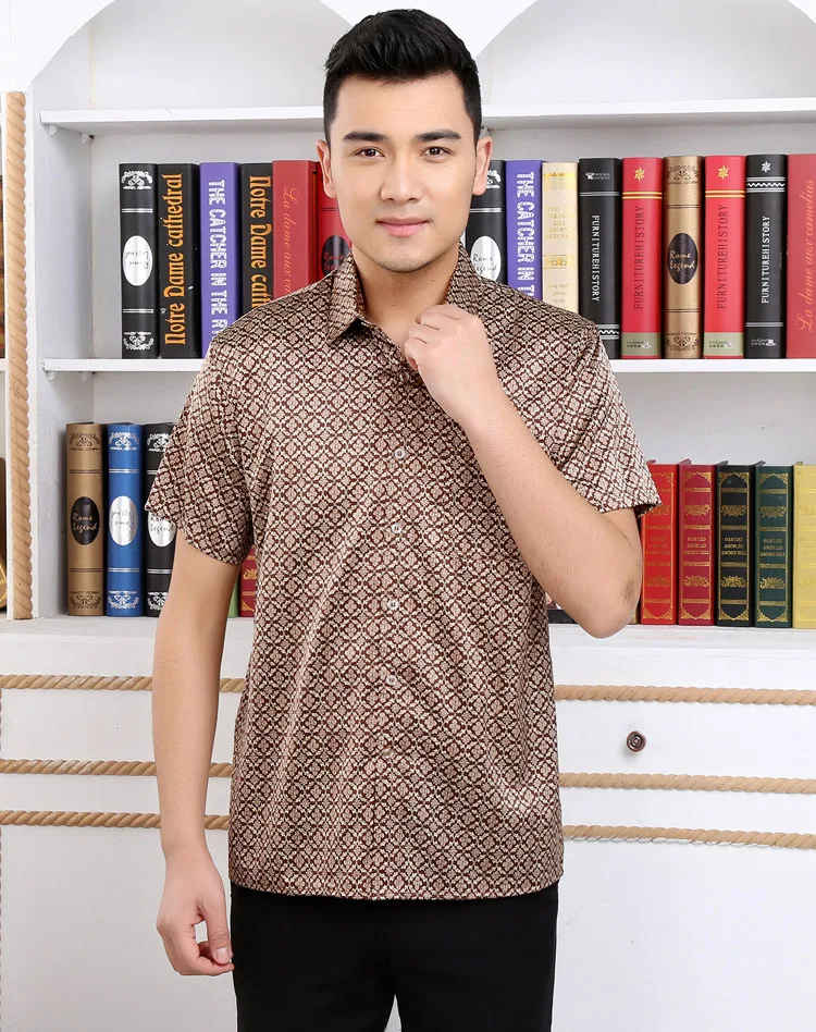 silk short sleeve shirt mens