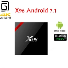 GOTiT X96 Android 7.1.2 Smart tv BOX 2G 16G Amlogic S905W Mali-450MP поддержка UHD 4K H.265 4K IP tv медиаплеер