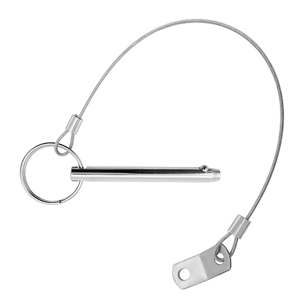 Boat Bimini Top 316 Stainless Steel Quick Release Pin 240mm Lanyard Marine Hardware for Ship Building Outfitting Deck Fitting