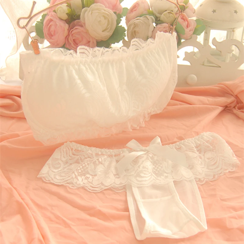 

Sexy Lace Young Girl Underwear Sweet Vest Design Comfortable Women's Bra Set