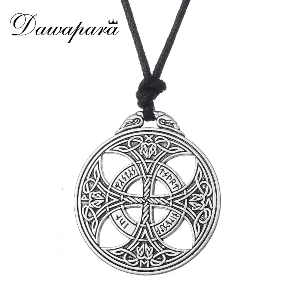 Dawapara Collares Lucky Knot Viking норвежские руны Wiccan языческие Asatru двухсторонние Подвески