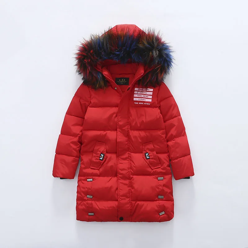 

Binhbet 2018 Fashion Children Winter Jacket Girl Winter Coat Kids Warm Thick Fur Collar Hooded Long Coats for Teenage 3Y-14Y