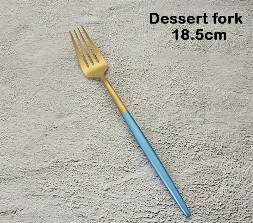Столовая посуда столовые ножи вилки ложки кухонные аксессуары столовая посуда, нержавеющая сталь Главная праздничный набор столовой посуды дропшиппинг - Цвет: Dessert fork