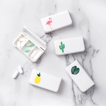 

Plastic Flamingo Cactus Leaf Dustproof 1 PC Portable Pill Box Medicine Storage Boxes Small Kit Organizer Medical Kit