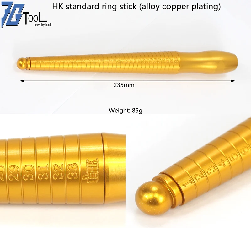 1set Silver Ring Sizer Finger Sizing jewelers Measuring Stick Metal