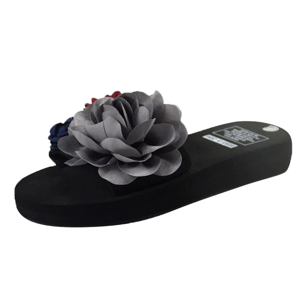 

SAGACE Women Summer Slippers Seaside Vacation Shoe Non-Slip Flat-Bottom Beach shoe Round Toe Flower Fashion princess shoe June 7