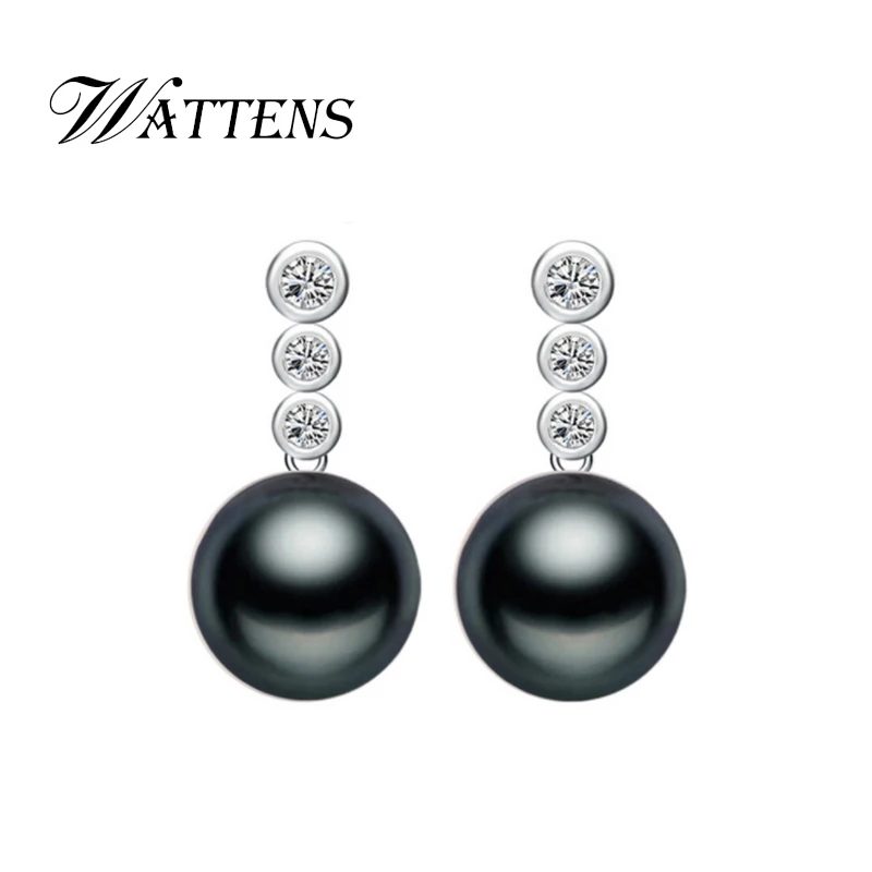 WATTENS жемчужные серьги, розовые женские белые серьги из натурального жемчуга, серьги для женщин, винтажные модные жемчужные ювелирные изделия, длинные серьги, коробка