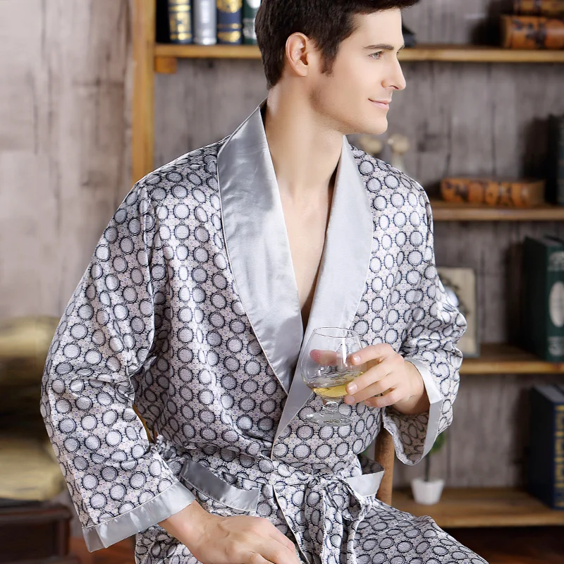 Casa de Impressão de Manga Comprida Sleepwear Masculino