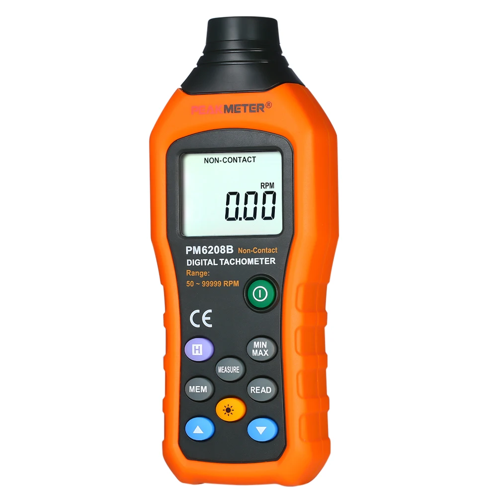

PM6208B Non-Contact Digital Tachometer 50~99999RPM max Speed Meter Rotation Tester LCD Display Motor Speed Meter