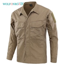 WOLFONROAD мужские камуфляжные военные тактические рубашки, уличная спортивная армейская форма, топы для пеших прогулок, рыбалки, одежда, боевая рубашка