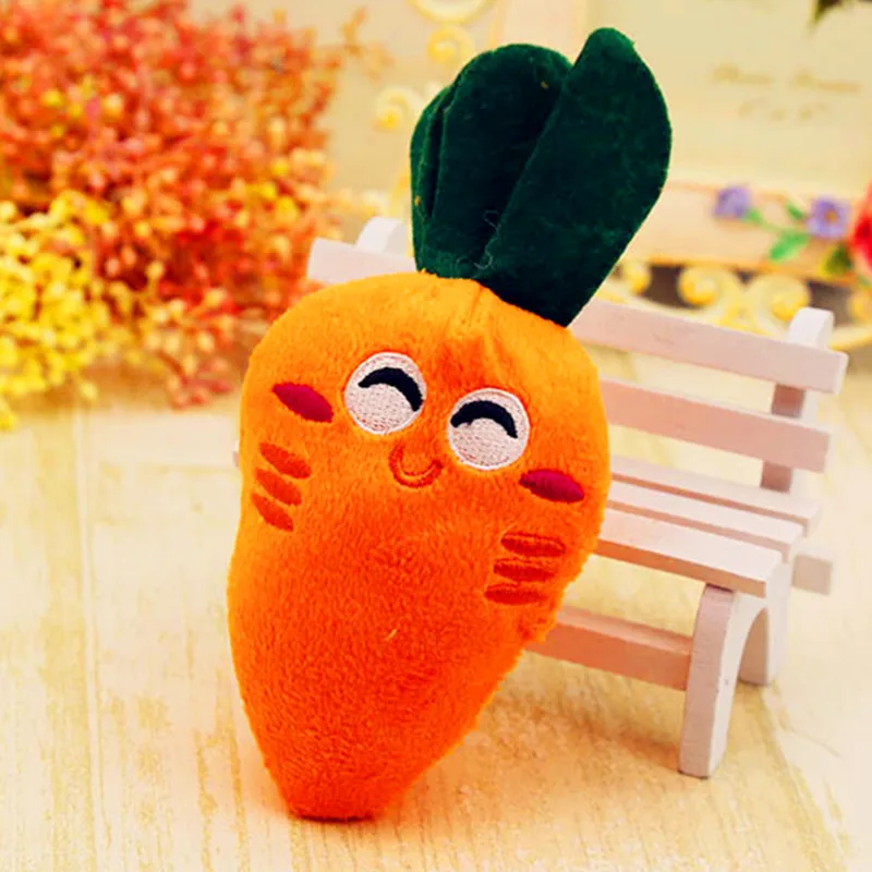 15 Designs Dog Toys Pet Puppy Chew Squeaker Squeaky Plush Sound Fruits