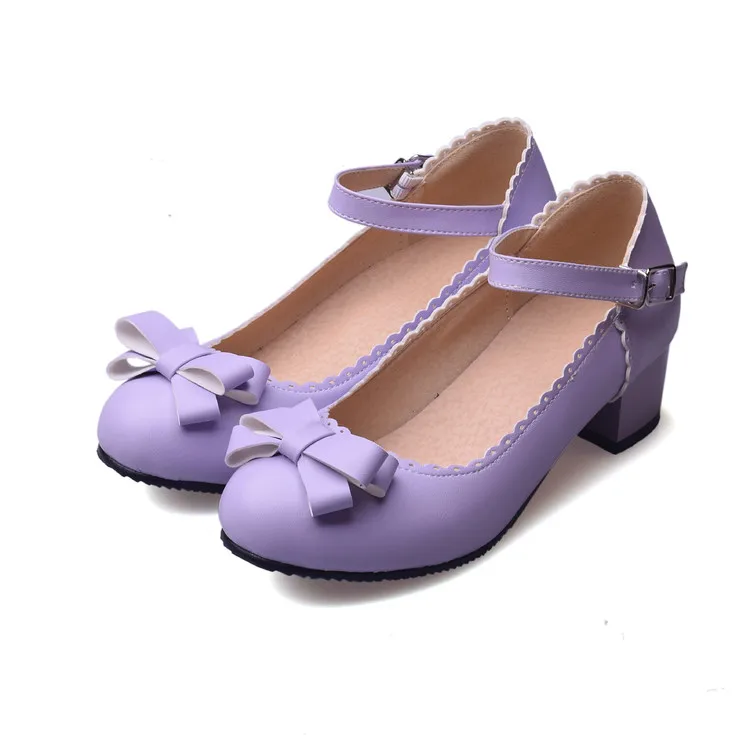 

Sweet Princess cos Lolita maid thick heel lolita shoes retro bowknot Carved lace women shoes kawaii girl loli cosplay shoes