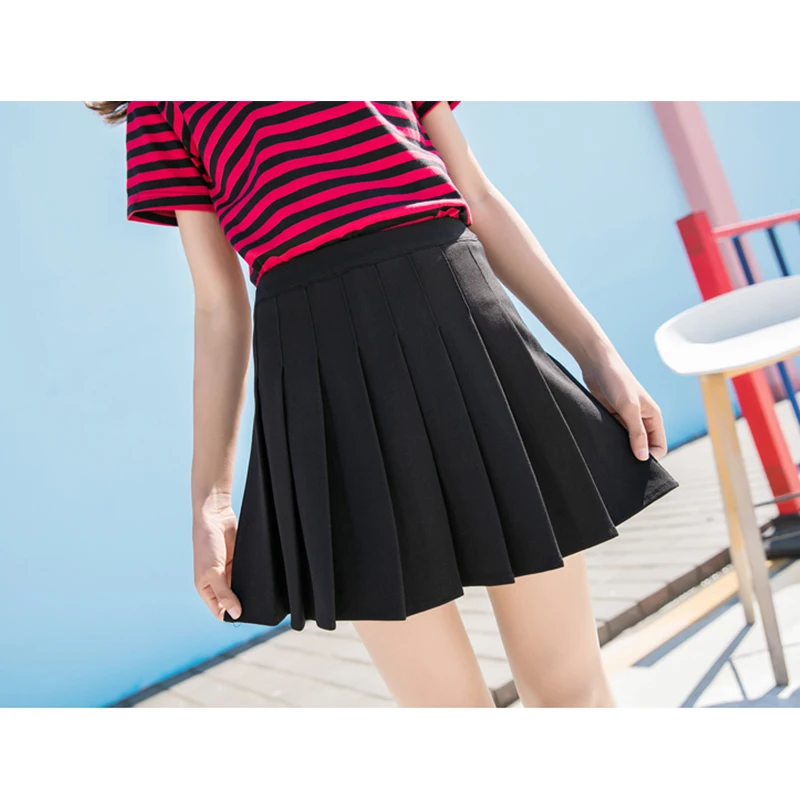 Летняя американская школьная стильная модная женская элегантная плиссированная мини-юбка с высокой талией, повседневные женские леггинсы для девочек